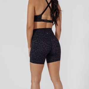 ACTA black leopard BLM biker shorts 6”